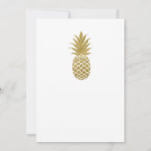 Invitation Mariage Tropical Chic Moderne Blanc Ananas Doré (Dos)