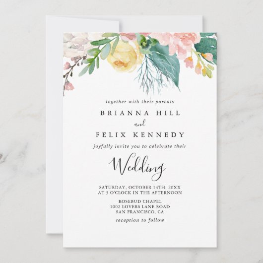 Invitation Mariage Tropical Coloré (Devant)