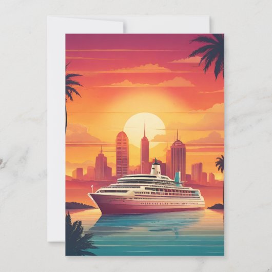 Invitation Mariage Tropical croisière (Dos)