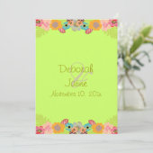 Invitation mariage tropical+customiser votre couleur arrière (Debout devant)