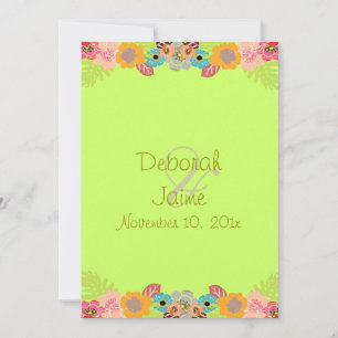 Invitation mariage tropical+customiser votre couleur arrière 