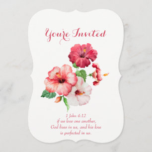 Invitation Mariage tropical de fleur d'écriture sainte