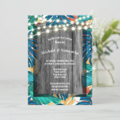 Invitation Mariage tropical de jungle de stringlights (Debout devant)