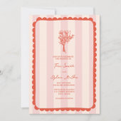 Invitation Mariage Tropical de la bande rose de Bouquet (Devant)