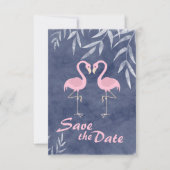 Invitation Mariage Tropical de Plage au Flamant Rose Enregist (Devant)