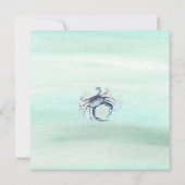 Invitation Mariage Tropical de plage crabe bleu (Dos)
