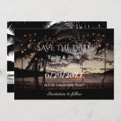 Invitation Mariage tropical de plage enregistrer la date (Devant / Derrière)