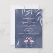 Invitation Mariage Tropical de Plage Flamant Rose Enregistrer (Dos)
