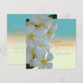 Invitation mariage tropical de Plumeria Lei (Devant / Derrière)