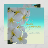 Invitation mariage tropical de Plumerias (Devant / Derrière)