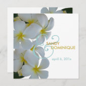 Invitation mariage tropical de Plumerias (Devant / Derrière)