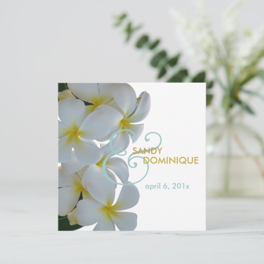 Invitation mariage tropical de Plumerias (Debout devant)