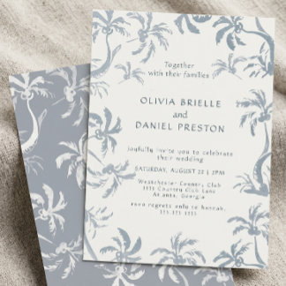 Invitation Mariage Tropical de Style Côte d'Azur sous le sign
