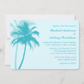 Invitation Mariage tropical des Palmiers bleus des Caraïbes (Devant)