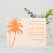 Invitation Mariage tropical des palmiers oranges (Debout devant)