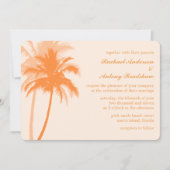 Invitation Mariage tropical des palmiers oranges (Devant)