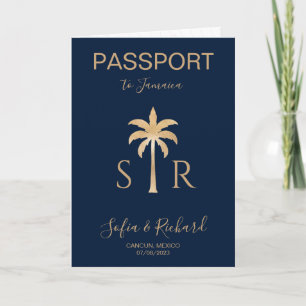 Invitation Mariage tropical Destination Passeport Palm JAMAIC