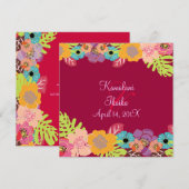 Invitation Mariage tropical diy couleur de fond (Devant / Derrière)