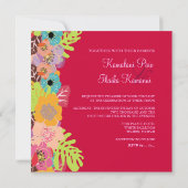 Invitation Mariage tropical diy couleur de fond (Dos)