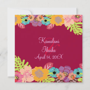 Invitation Mariage tropical diy couleur de fond