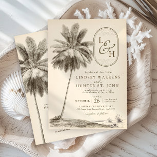 Invitation Mariage Tropical Élégant sur le Thème des Palmiers