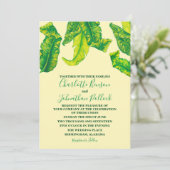 Invitation Mariage tropical élégant Tropicana Gold Leaves (Debout devant)