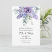 Invitation Mariage Tropical Eucalyptus Succulents (Debout devant)