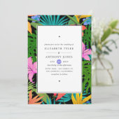 Invitation Mariage Tropical Exotique Coloré (Debout devant)