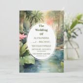 Invitation Mariage tropical floral (Debout devant)