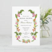 Invitation Mariage tropical floral (Debout devant)