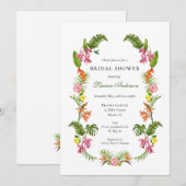 Invitation Mariage tropical floral (Devant / Derrière)