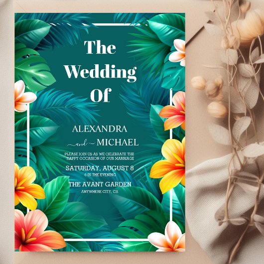 Invitation Mariage tropical floral