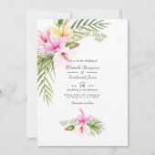 Invitation Mariage Tropical Floral Aloha QR Code RSVP (Devant)