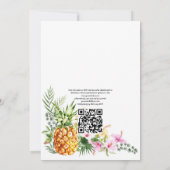 Invitation Mariage Tropical Floral Aloha QR Code RSVP (Dos)