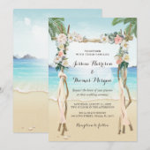Invitation Mariage tropical floral Arbor Wood Arch (Devant / Derrière)