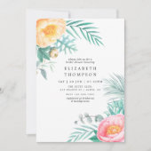 Invitation Mariage tropical floral d'été (Devant)