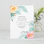 Invitation Mariage tropical floral d'été (Debout devant)