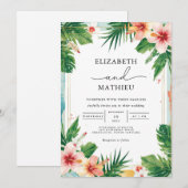 Invitation Mariage Tropical Floral Frame (Devant / Derrière)