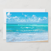 Invitation Mariage Tropical Floral sur la Plage, Enregistrez  (Dos)