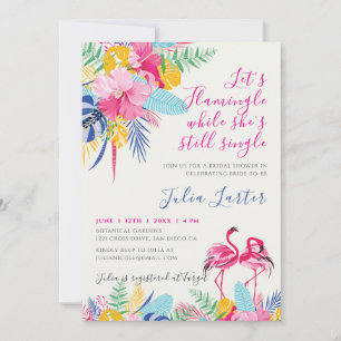Invitation Mariage Tropical Forestier Sauvage Rose Bleu Marin