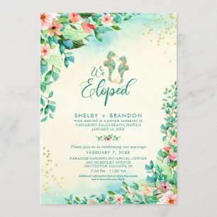 Invitation Mariage Tropical Fuite Réception Florale Hippocamp