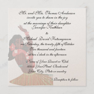 Invitation Mariage tropical hawaïen vintage et réception