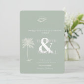 Invitation Mariage Tropical Minimaliste Vert Menthe (Debout devant)