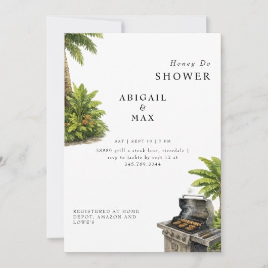 Invitation Mariage Tropical Nuptial Pour Les Couples (Devant)