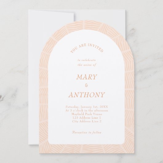 Invitation Mariage tropical orange (Devant)