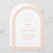 Invitation Mariage tropical orange (Devant / Derrière)