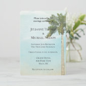 Invitation Mariage Tropical Palm Tree (Debout devant)