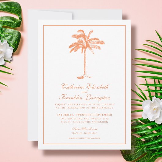 Invitation Mariage Tropical Palm Tree