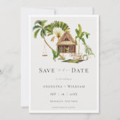 Invitation Mariage Tropical Palm Tree Enregistrer la date (Devant)