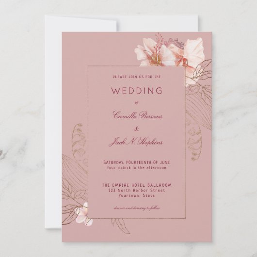 Invitation Mariage Tropical Pink (Devant)